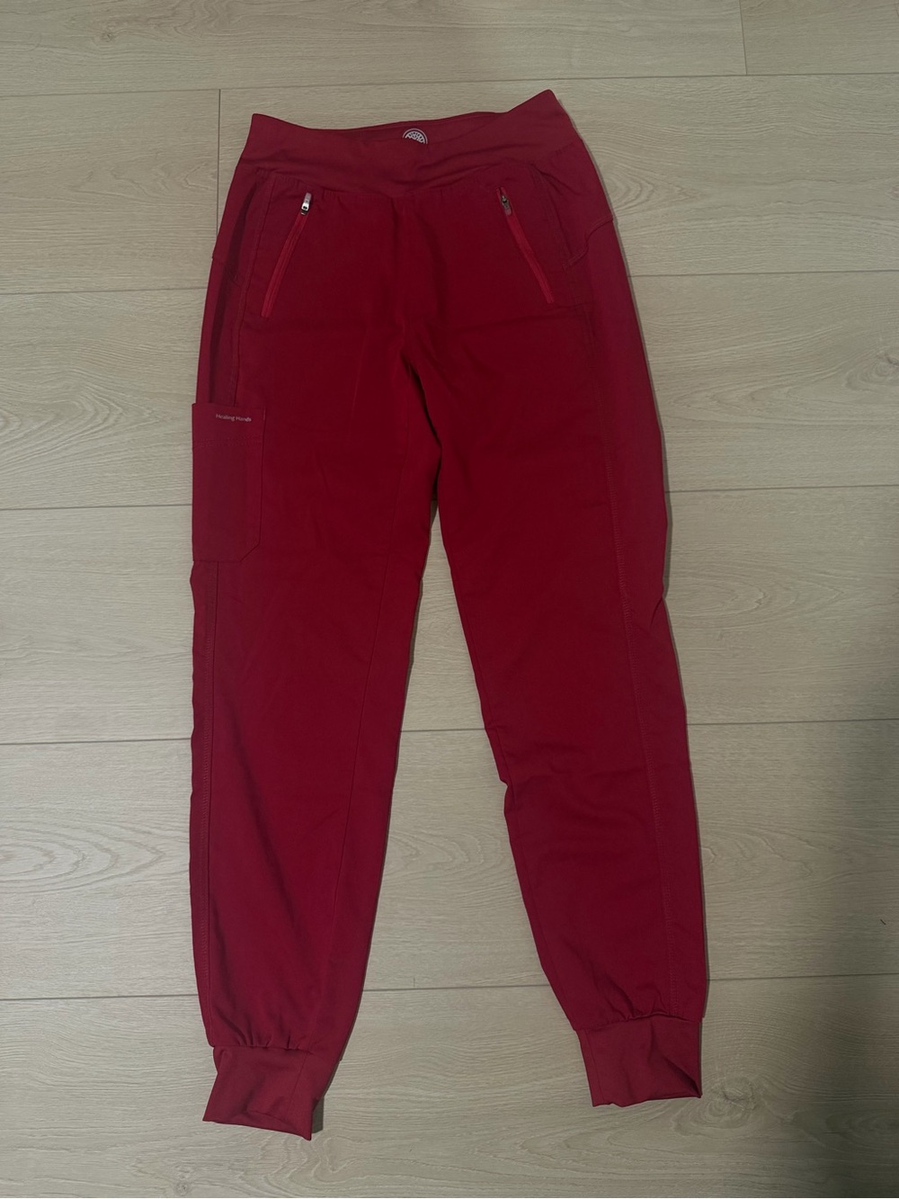 healing hands Red Women's Jogger Scrub Pants